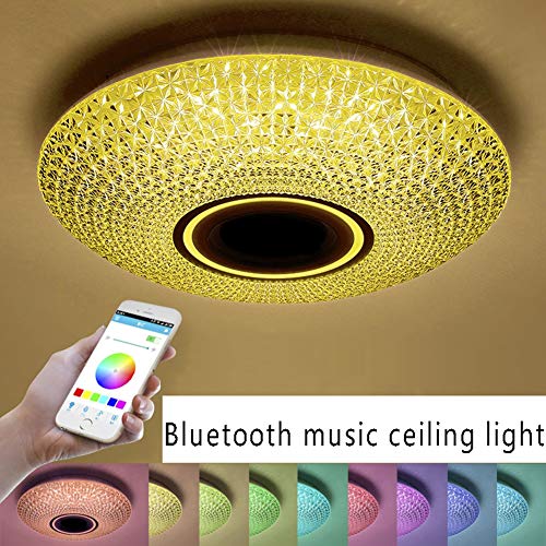 Luce del soffitto LED Intelligente Audio Mobile App Controllo Bluetooth Musica luci Colorate per Soggiorno Illuminazione Camera da Letto,White,40cm30w - 2