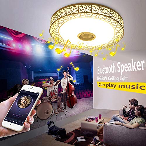 YWY Musica plafoniera a LED, Altoparlante di Alta qualità Audio + Controllo Bluetooth Tramite App Smart Phone (plafoniera B) - 4