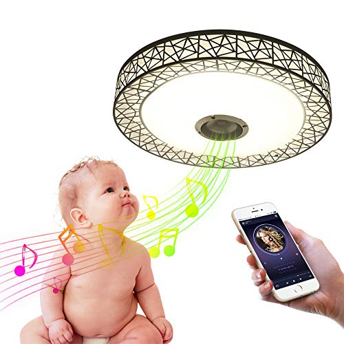 YWY Musica plafoniera a LED, Altoparlante di Alta qualità Audio + Controllo Bluetooth Tramite App Smart Phone (plafoniera B) - 6