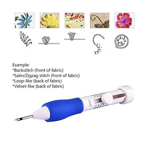 Ago Ricamo, BASEIN Magic Embroidery Pen Punch Ago Stitching Craft Strumento Per Ricamo Threaders Fai da te a Maglia Strumento di Cucito - 7