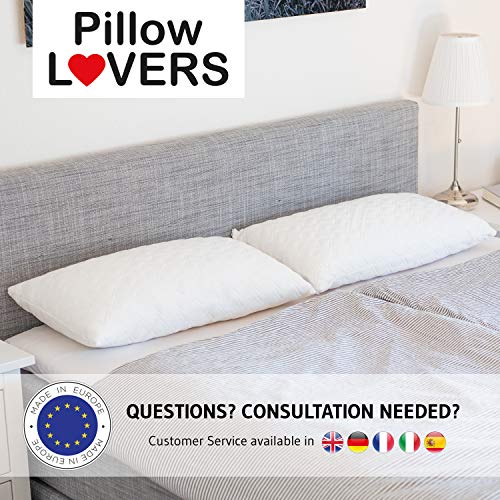 Pillow Lovers Cuscino Sandwich | Doppia Confezione | 90% Imbottitura in Memory Foam | Federa in Tencel | Ipoallergenico | Ottima igiene | Made in Europa | 40 x 80 - 2