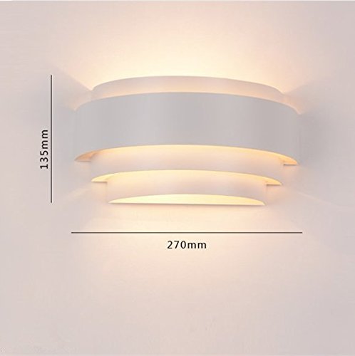 Glighone Applique da Parete Interni Lampada a Muro Applique LED Moderne in Metallo 5W per Decorazione Soggiorno Camera da Letto Bagno Colore Bianco Caldo - 5