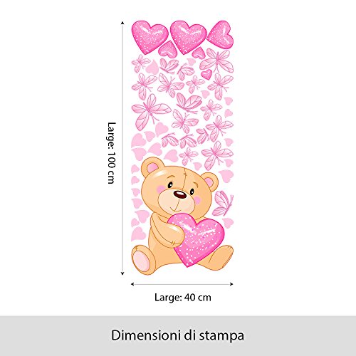 Wall Art, R00011 Orsetto Magico, Adesivo Murale per Bambini, 40X100 Cm - 2