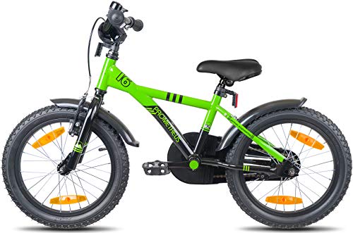 Prometheus Bicicletta per Bambini e Bambine da 5 Anni nei Colori Verde e Nero da 16 Pollici con rotelle e contropedale – BMX da 16″ Modello 2019 - 6