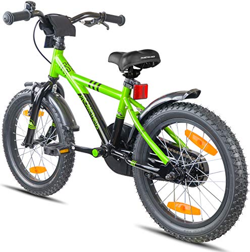 Prometheus Bicicletta per Bambini e Bambine da 5 Anni nei Colori Verde e Nero da 16 Pollici con rotelle e contropedale – BMX da 16″ Modello 2019 - 8