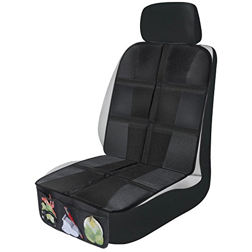 Rovtop sedile auto con tasche taglia universale per seggiolini auto neonato e bambino avanti (nero) - 3