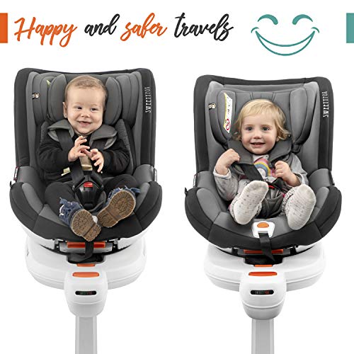 ⭐Seggiolino Auto Girevole 0-18kg, 360°, Isofix, Gruppo 0+/1, Norma ECE R44/4 (Massima Sicurezza per Bambino) – Seggiolini Auto 0+ 1, Inclinabile, Rotante con Rialzo – Seggiolino Auto Neonato e Bimbo - 7