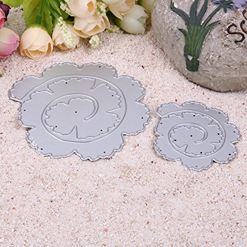 Demiawaking 2pcs Rosa Fustelle Stencil per DIY Scrapbooking Album per Biglietti per Goffratura Modello Dieci stili (06) - 2