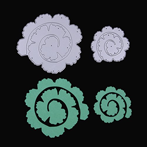 Demiawaking 2pcs Rosa Fustelle Stencil per DIY Scrapbooking Album per Biglietti per Goffratura Modello Dieci stili (06) - 4