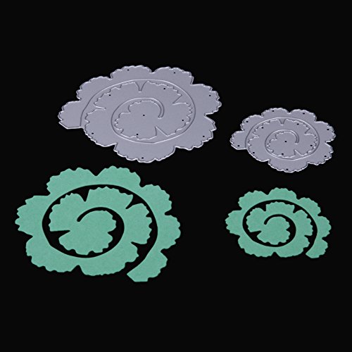 Demiawaking 2pcs Rosa Fustelle Stencil per DIY Scrapbooking Album per Biglietti per Goffratura Modello Dieci stili (06) - 7