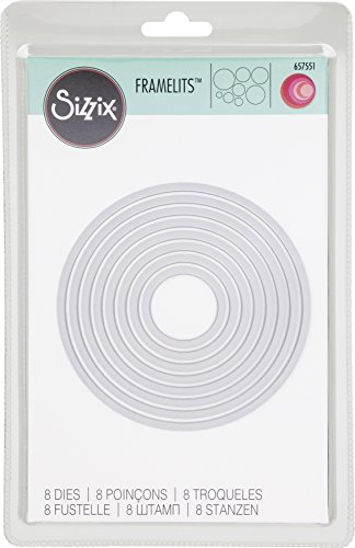 Sizzix Framelits Fustelle Set di 8 Pezzi, Circles - 2